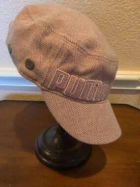 PUMA Pink Herringbone Newsboy Cap